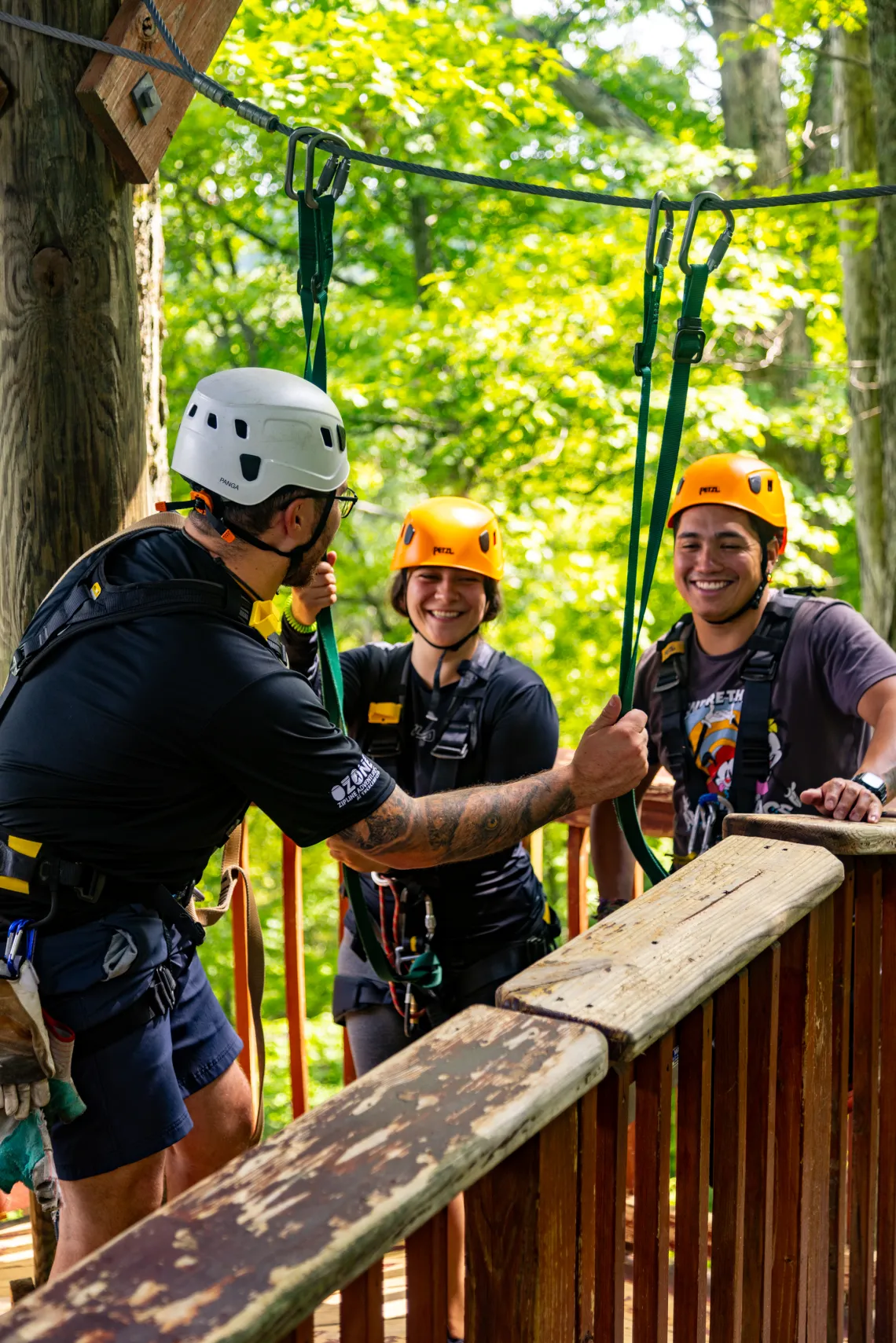 Getting ready to zipline at camp